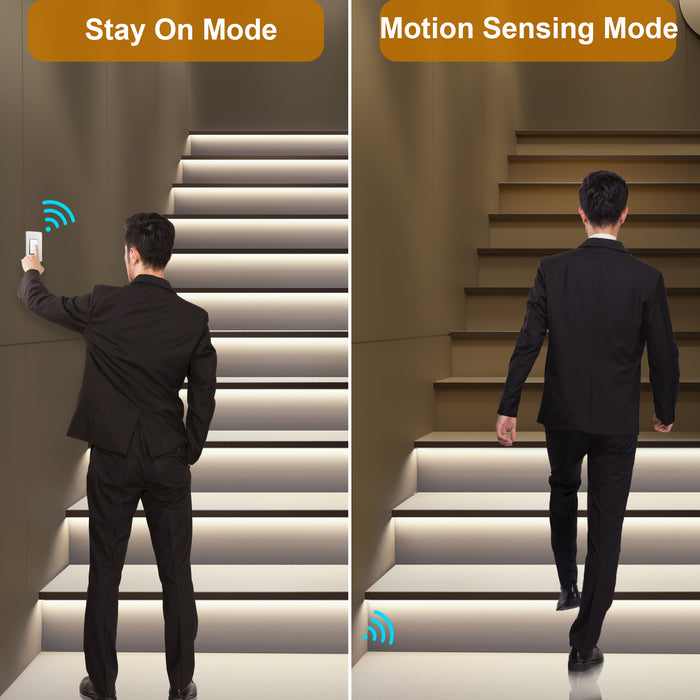 KOMIGAN Motion Sensor LED Stair Lighting Kit KMG-3233, 24" Cool White 6000K Aluminum LED Light Bar for Indoor Staircase