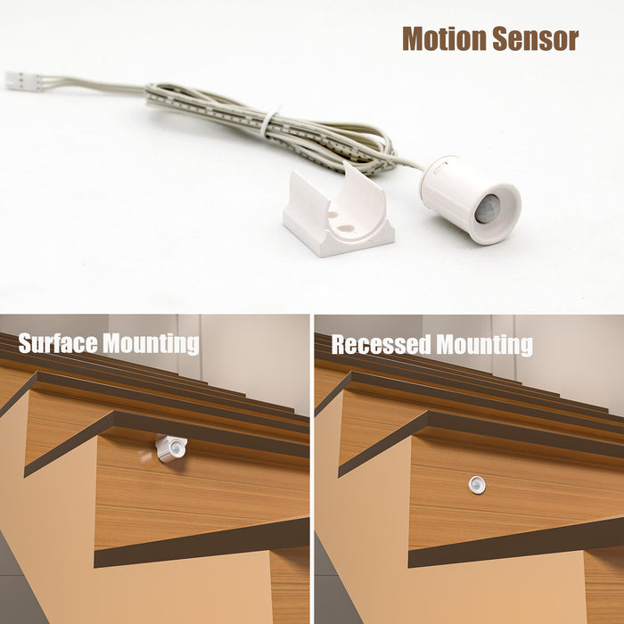 KOMIGAN Motion Sensor with Daylight Sensor LED Stair Light Kit KMG-4233, 40 Inches Long Cuttable LED Light for Indoor Staircase - KOMIGAN