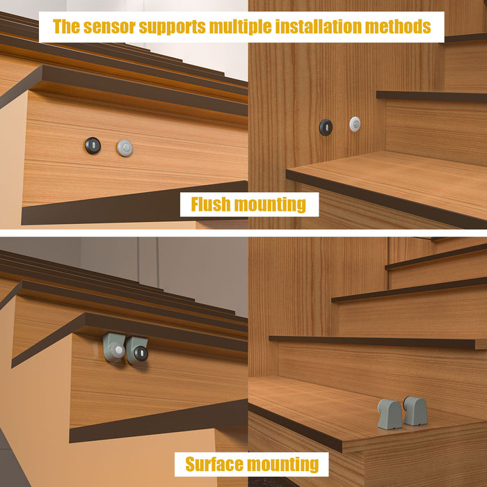 KOMIGAN Motion Sensor LED Stair Lighting Kit KMG-3233, 24" Cool White 6000K Aluminum LED Light Bar for Indoor Staircase