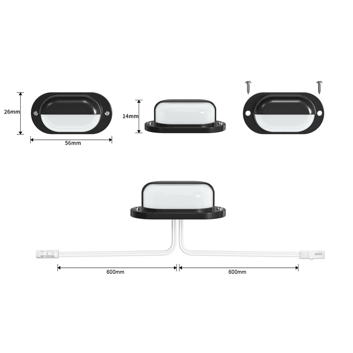 Motion-Triggered LED Stair Lighting Kit SSL-0516-B, Dimmable Delay Lights Off Day/Night Function Suilt for Indoor Stair Lights Warm White 3000K