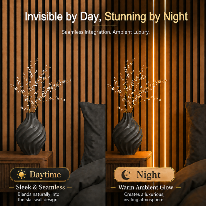 WT1-13 Smart Slat Wall Light Kit, 2×10ft LED Groove Lights for 13mm Slat Wall, 2700K–5000K Tunable White, App & Voice Control, Dimmable Cuttable Lighting