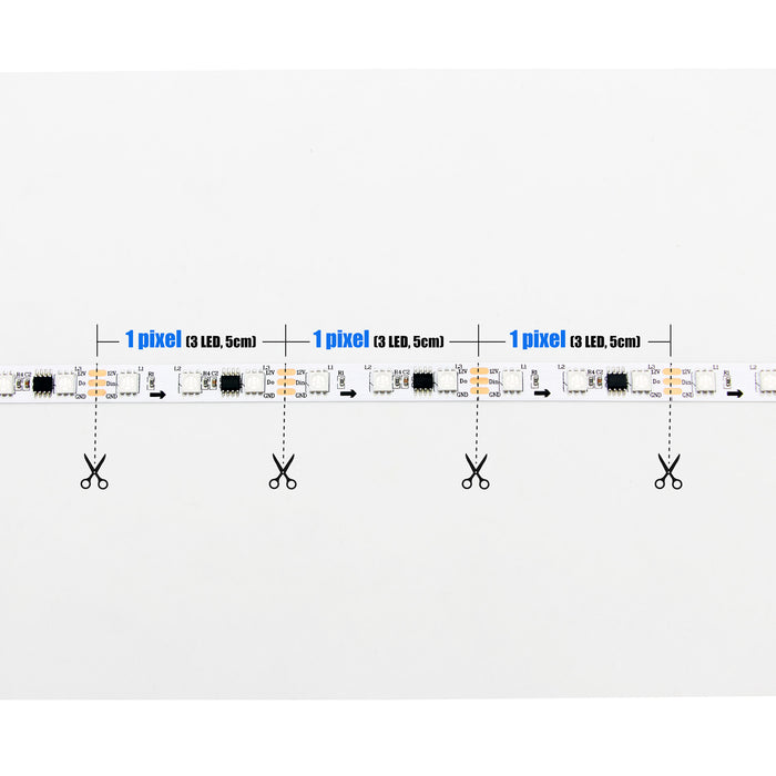 KOMIGAN 16.4FT Cuttable IC Chasing LED Strip Light with 6pcs Quick-install terminal for KMG-35/KMG-45 Indoor LED Lights Kits