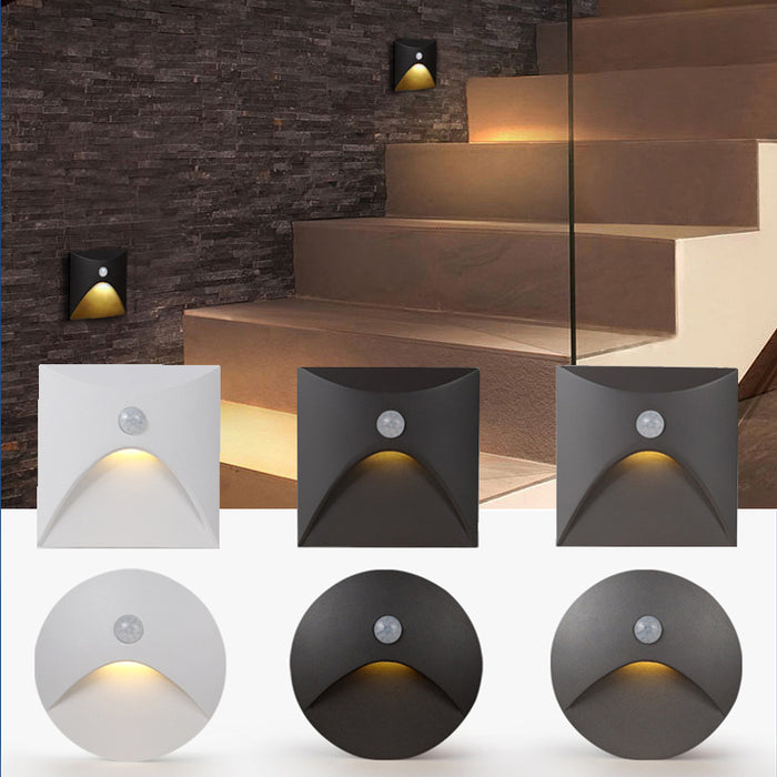 Recessed Motion Sensor LED Step Light 110V AC Input 5W LED Wall Embedded Outdoor Indoor Stair Light KMG-2285, Warm White 3000K Deck Lights Staircase Lighting