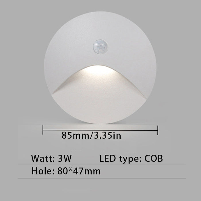 Recessed Motion Sensor LED Step Light 110V AC Input 5W LED Wall Embedded Outdoor Indoor Stair Light KMG-2285, Warm White 3000K Deck Lights Staircase Lighting