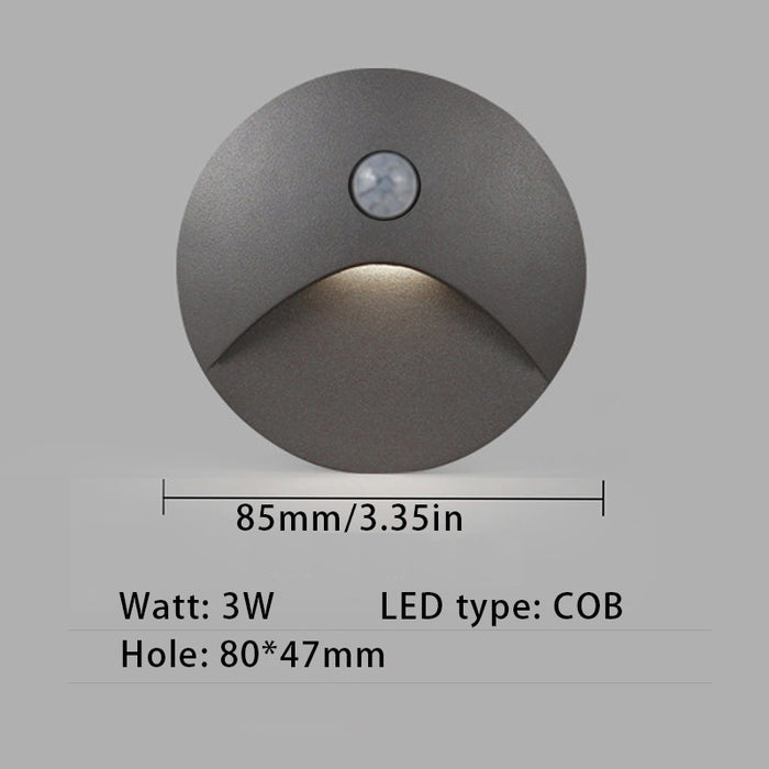 Recessed Motion Sensor LED Step Light 110V AC Input 5W LED Wall Embedded Outdoor Indoor Stair Light KMG-2285, Warm White 3000K Deck Lights Staircase Lighting