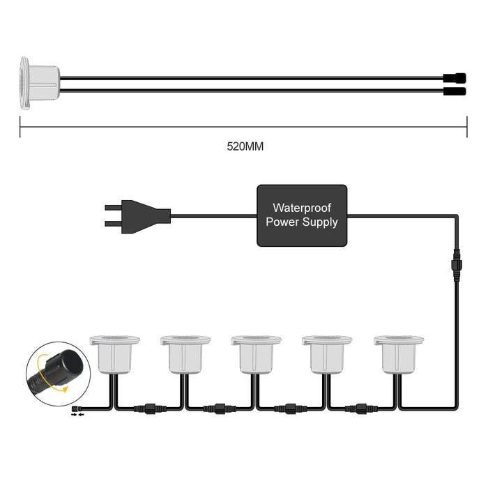KOMIGAN LED Recessed Stair Light 4 Pack with Faceplates Indoor / Outdoor - KOMIGAN