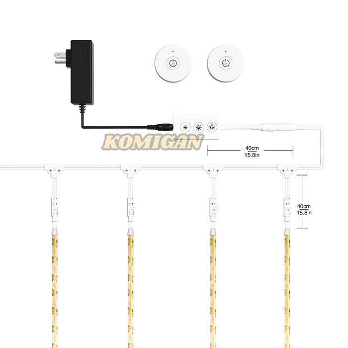 KOMIGAN Wireless Remote Control LED Step Light LED Stair Lighting Kit KMG-8497, Tuya App Control Vioce Control - KOMIGAN