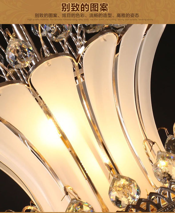 Modern Style Indoor Large Luxury Gold Crystal Chandelier Lighting LED Bulb Source Hotel Villa Stair Application