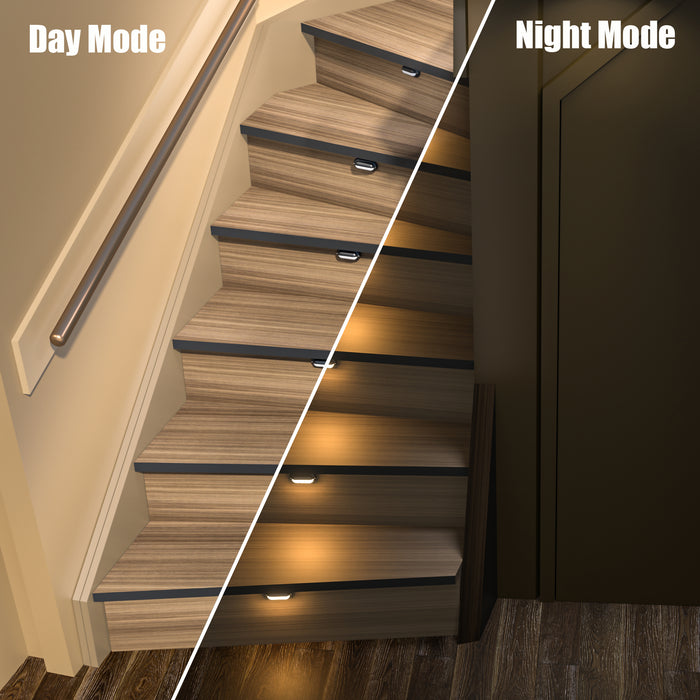 Motion-Triggered LED Stair Lighting Kit SSL-0516-B, Dimmable Delay Lights Off Day/Night Function Suilt for Indoor Stair Lights Warm White 3000K