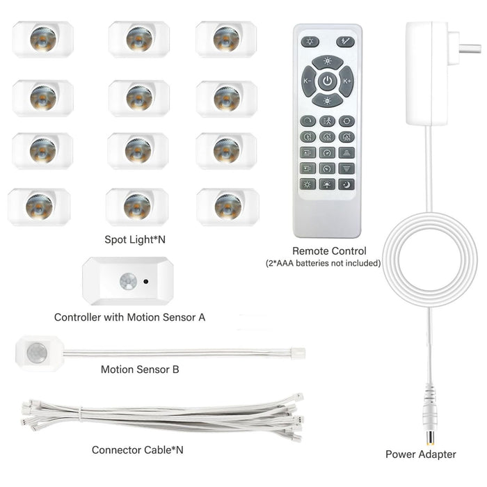 KOMIGAN Intelligent Motion Sensor With Daylight Sensor LED Stair Lighting Kit KMG-25,  6 Lighting Modes Dimmable Adjustable color temperature 3000K-6000K