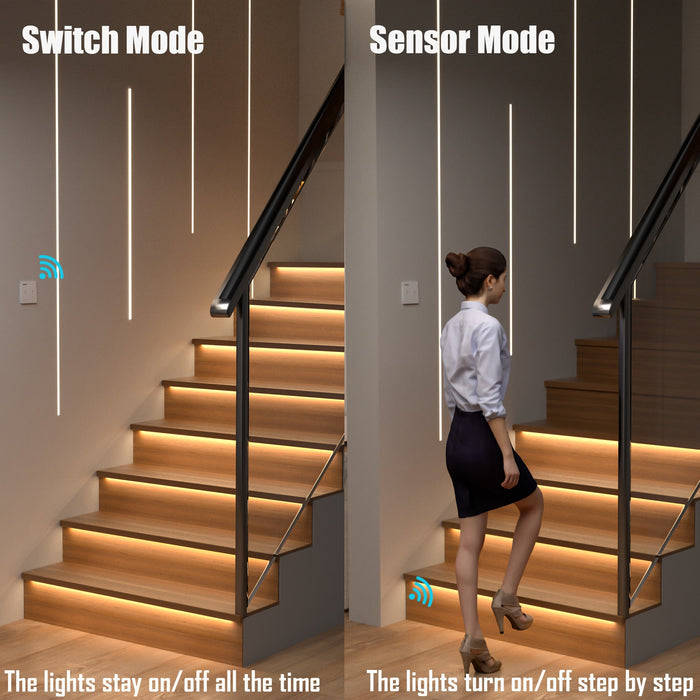 KOMIGAN Motion Sensor with Daylight Sensor LED Stair Light Kit KMG-4233, 23.6 Inches LED Light Bar for Indoor Staircase - KOMIGAN