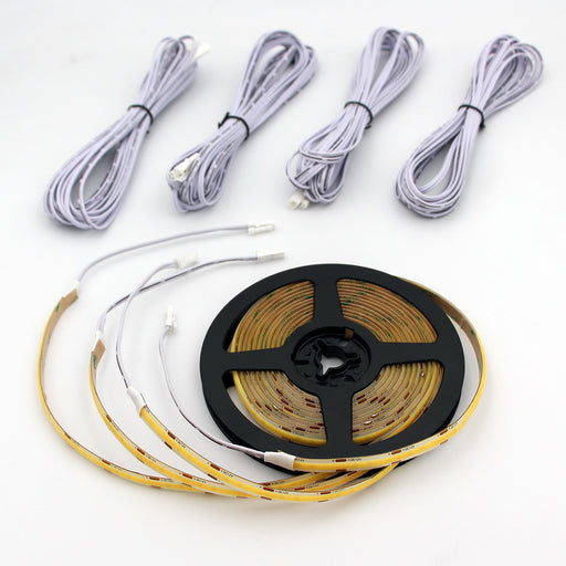 KOMIGAN 4 Pack Cuttable COB LED Strip Lights with 19.7ft Long Extension Cable - KOMIGAN